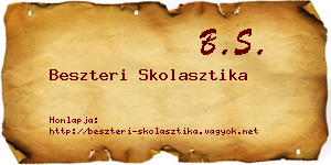 Beszteri Skolasztika névjegykártya